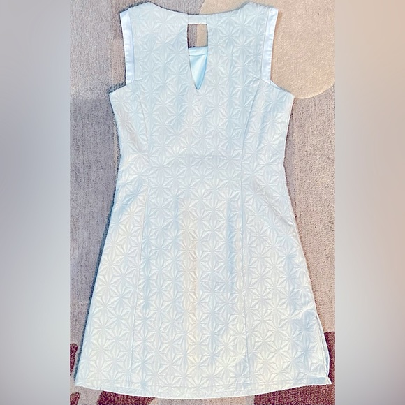 NWT Anthropologie | Lavand. Sleeveless Powder Blue Floral Jacquard Sheath Dress - Picture 6 of 6